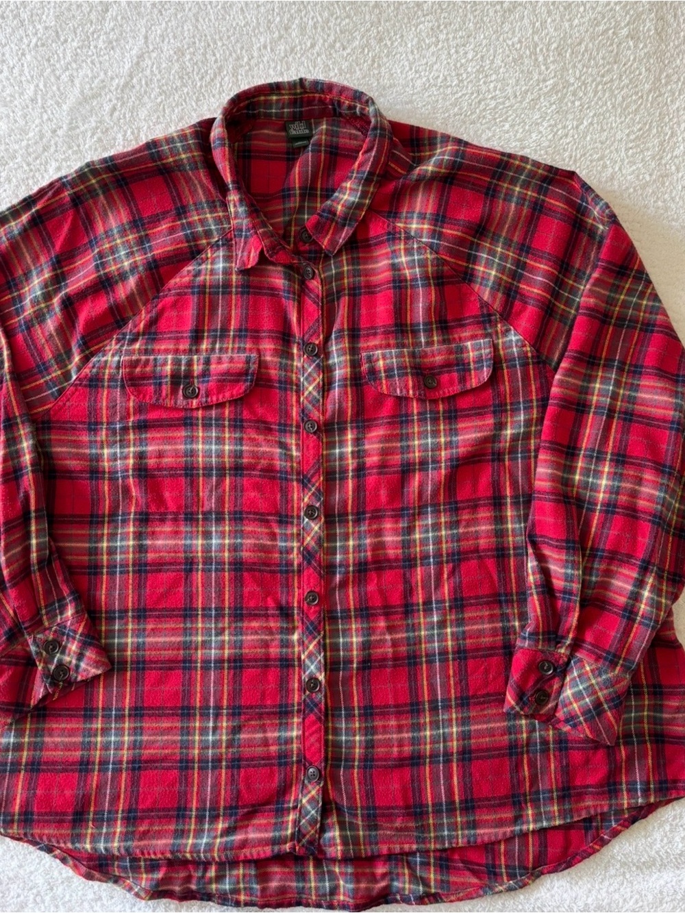 wild fable Women’s Red Plaid Button-Down Shirt